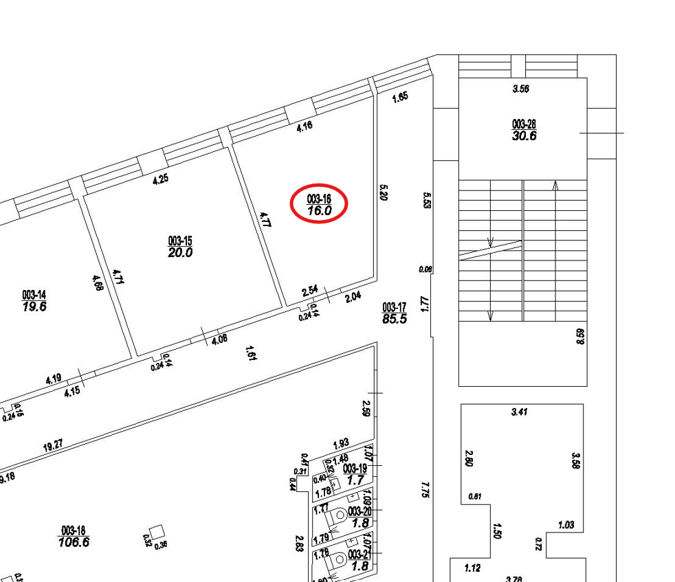 16 kvm, telpu plāns